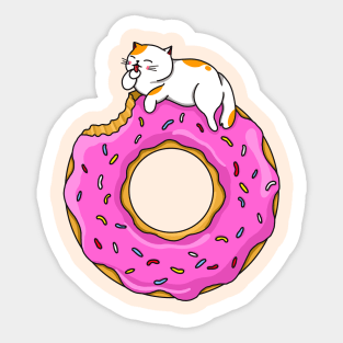 Cat and Donut Sticker